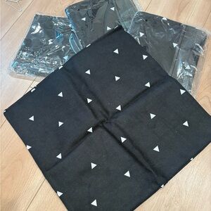 Black Pillow Cover with White Triangle Pattern